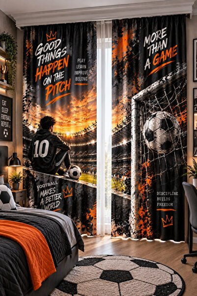 Bertille Home Κουρτίνα φόντου με θέμα το ποδόσφαιρο για εφήβους και παιδιά, μ...