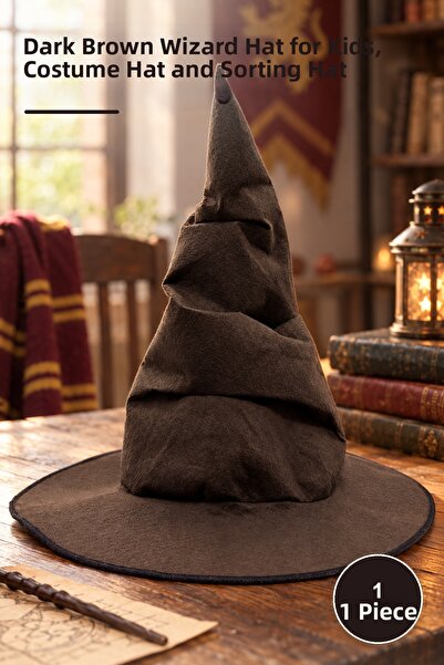Yenilig 1 piece selector hat - felt child size dark brown, costume hat and so...