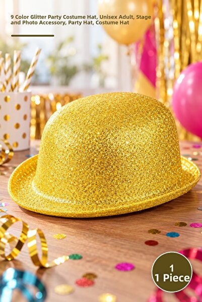 Yenilig 1 piece melon hat - 9 color glitter sequin party costume hat, adult u...