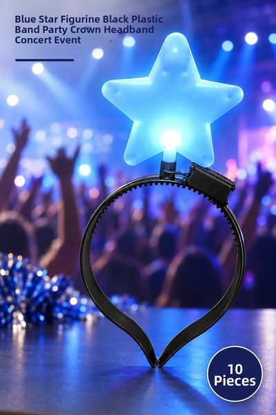 Yenilig 10Pcs Large Mega Star Light-Up Led Party Crown – Crown with Blue Star...