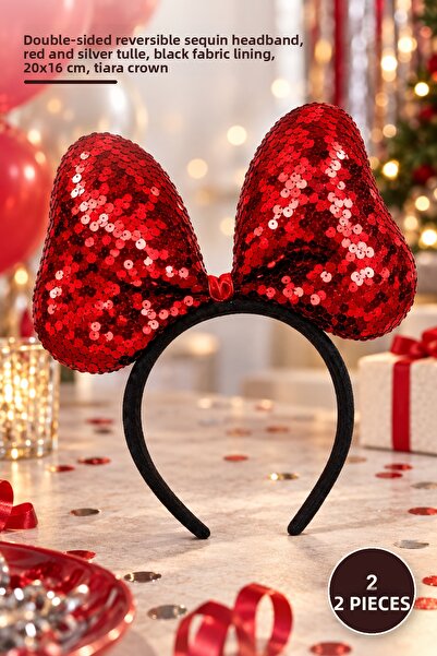Yenilig 2Pcs Double Color Sequined Party Crown – Double-Sided Reversible Sequ...