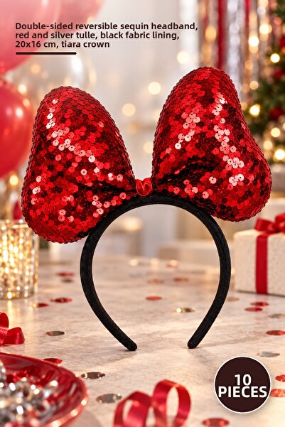 Yenilig 10Pcs Double Color Sequined Party Crown – Double-Sided Reversible Seq...