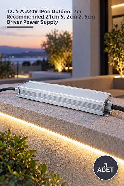 Yenilig 3 buc. CT-2592 Strip LED Transformator - 12,5 A 220V IP65 Exterior 7 ...