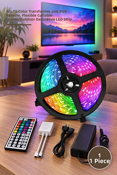 Yenilig 1 Σετ CT-4558 RGB LED Strip – 5 Μέτρα 15 Χρώματα Μετασχηματιστής Και ...