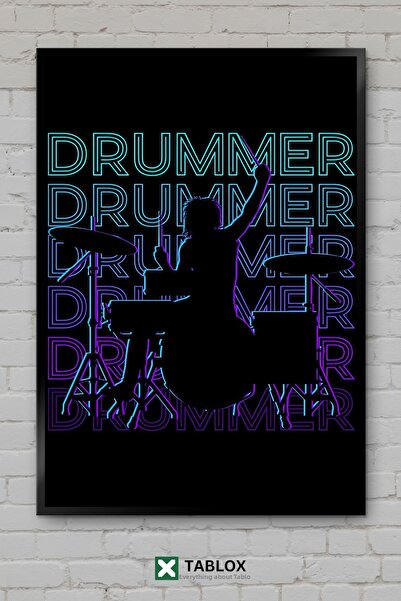 tablomaxtbx Drummer Retro Drummer Music Vintage Poster Art Framed Decorative ...