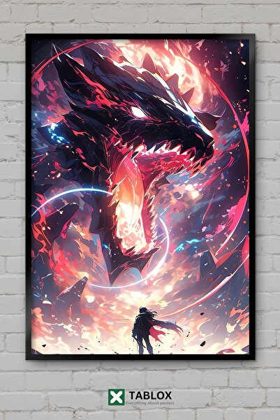 tablomaxtbx Κίνδυνος των Δράκων Dragon Anime Φανταστική Αφίσα Τέχνης με Εμφάν...