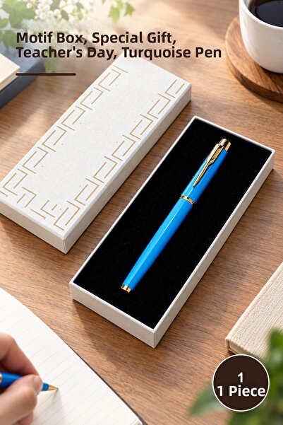 Yenilig 1 turquoise metal rollerball pen in box – motif boxed, special gift, ...