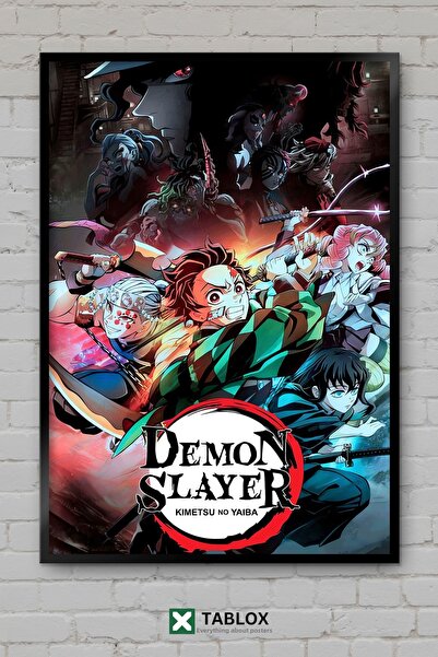tablomaxtbx Demon Slayer Όλοι οι χαρακτήρες Ανιμέ Μάνγκα Αφίσα με Πλαίσιο Δια...
