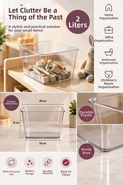 SELKA HOME 2 Lt. Salve Refrigerator-Bathroom Organizer Organizer