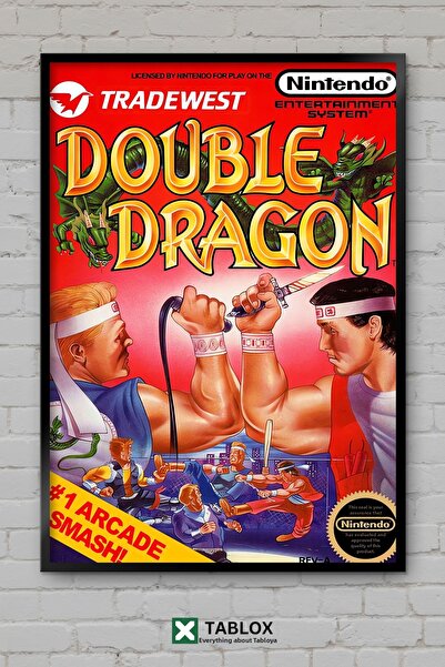 tablomaxtbx Poster clasic de acțiune pentru jocuri retro Double Dragon Nes, t...