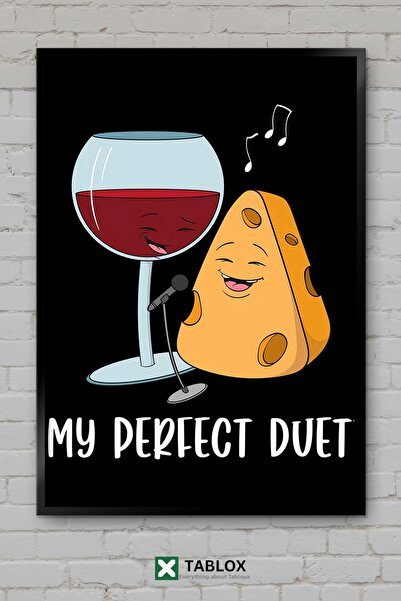 tablomaxtbx Duet Vin și Brânză Poster artistic cu brânză și vin, tablou decor...