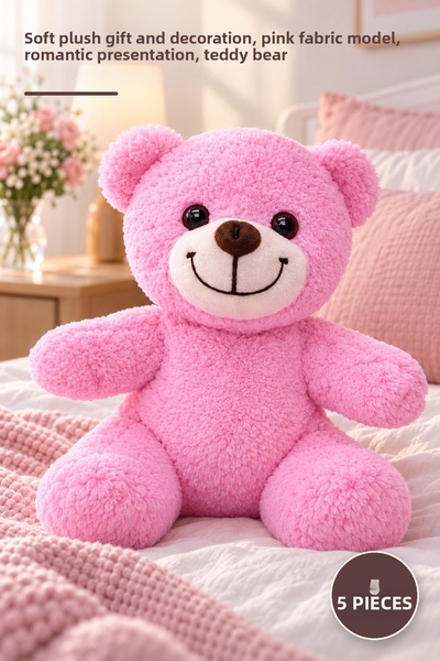 Yenilig 5 Cute Plush Teddy Bears – Soft Plush Gift and Decoration, Pink Fabri...