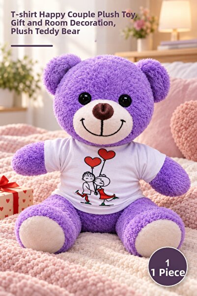 Yenilig 1 Piece Plush Teddy Bear – Happy Couple Figure Toy with T-Shirt, Gift...