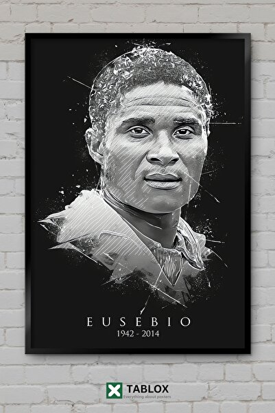 tablomaxtbx Eusebio Fotbalist Legendă Portugalia Poster înrămat Tablou decora...
