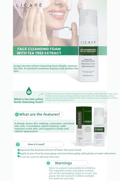 Licape Tea Tree Active Facial Cleansing Foam 150ml