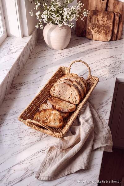 TRENDYOLMİLLA HOME Rattan Basket with Handle 30 cm Tphaw27Spt00005