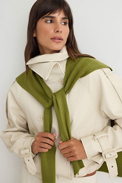 Trendyol Collection Lime Sweater Look Knitwear Shawl Twoaw26Sl00001