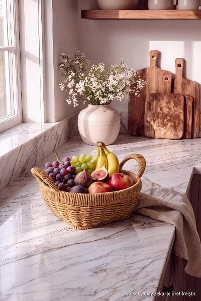 TRENDYOLMİLLA HOME Rattan Basket with Handle 22.5 cm Tphaw27Spt00006