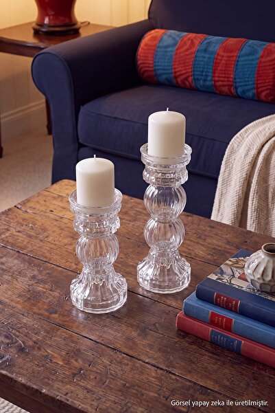 TRENDYOLMİLLA HOME حامل شموع زجاجي مزدوج وقطعة ديكور TPHAW27SM00001