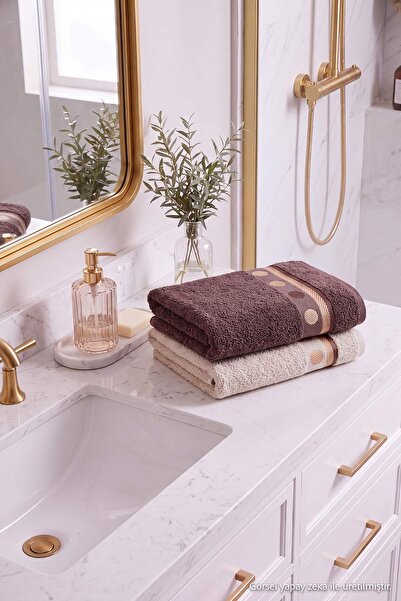 TRENDYOLMİLLA HOME 2-Pack Polka Dot Patterned Face Towels 50X80Cm Tphaw27Hvl0...