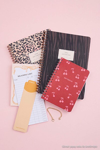 Drop by TrendyolMilla A5 spiralna kartonska korica, set od 2 karirane školske...