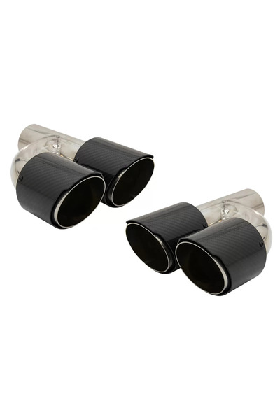tuningset Ornamente de evacuare din fibră de carbon, cu aspect lustruit
