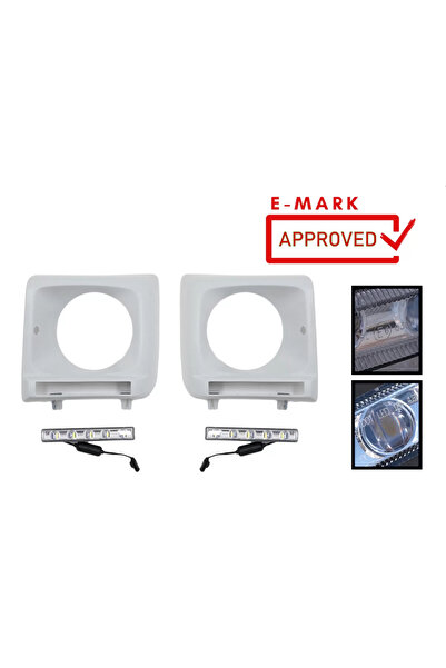 tuningset Carcase faruri cu lumini de zi LED DRL compatibile cu Mercedes Clas...