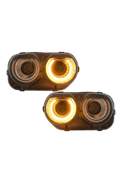 tuningset Faruri LED compatibile cu Dodge Challenger 2015-2023, negru, RGB