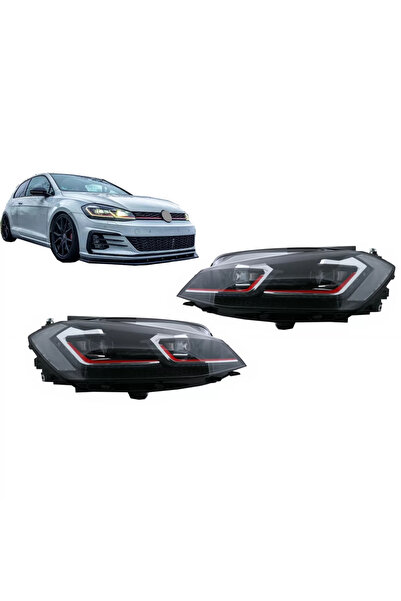 tuningset Faruri LED compatibile cu VW Golf 7.5 VII 2017-Up GTI Look cu viraj...