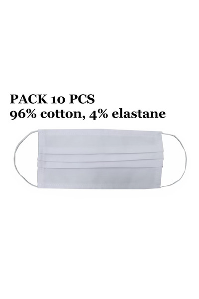 tuningset Pachet de 10 măști reutilizabile cu pliuri, 96% bumbac și 4% elasta...