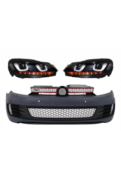 tuningset Bară de protecție față compatibilă cu VW Golf VI 6 2008-2013, aspec...