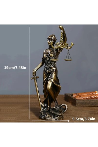 Choice goddess 9.5X5X19cm Creative Retro Round Bottom Justice Goddess Statue ...