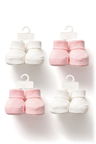 pofidoo baby Yenidoğan Bebek Patik Çorap 4'lü Set Fitilli Kumaş Unisex Hediye...