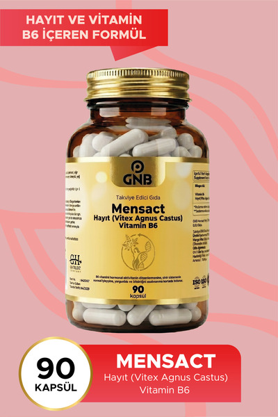 Mensact Hayıt (Vitex Agnus Castus) 225mg + vitamin b6 10mg - Kadın Destek 90 Kapsül