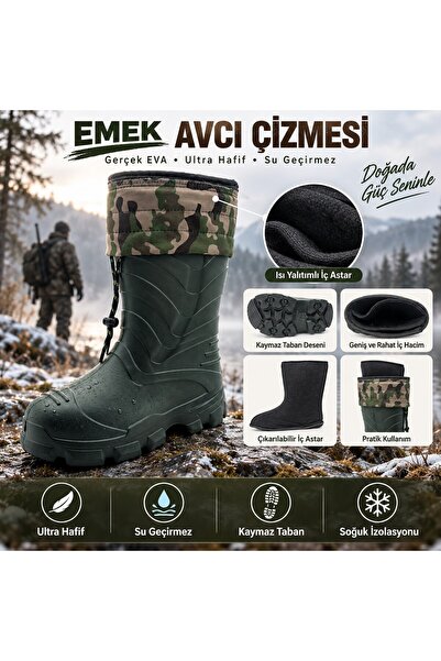 Emek Gerçek Eva Kauçuk Avcı Çizmesi