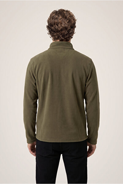 Kiğılı Fermuarlı Bato Yaka Regular Fit Polar Sweatshirt