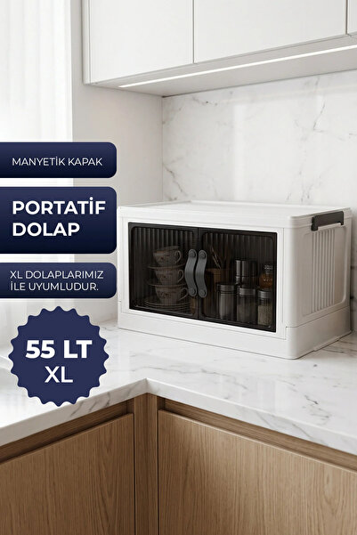 Kitchen Life Portatif Istiflenebilir Tekerleksiz Organizer Dolap - Plastik Do...