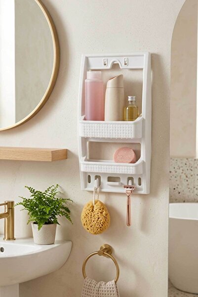 HOMENIVA 2 Tier Bathroom Shelf – Bathroom Organizer Shelf