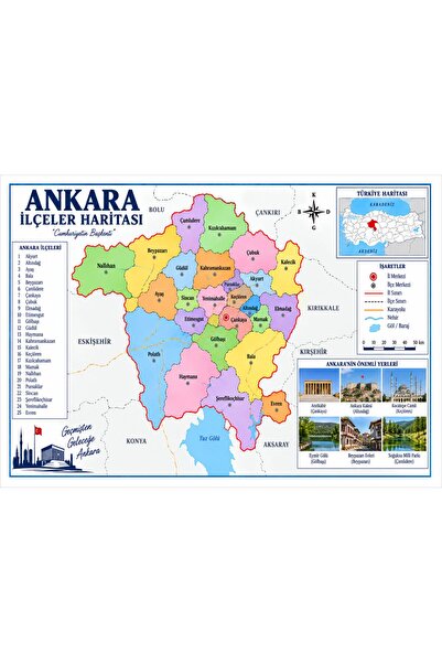 SIRADIŞI REKLAM ANKARA İLÇELER HARİTASI VİNİL BASKI