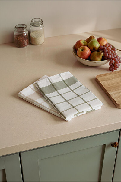 Green Black Esila 2-Pack Ultra Absorbent Drying Towel Beige / Green