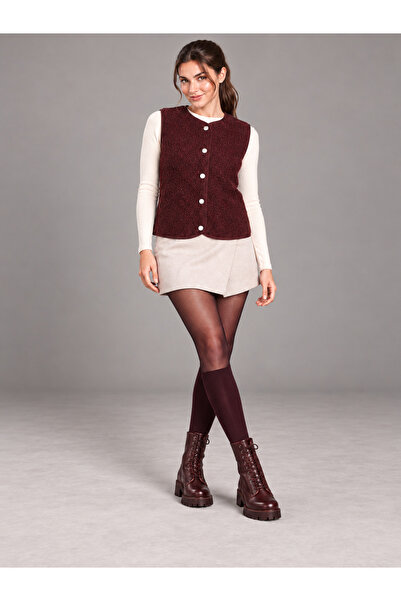 SHEBARA Round Neck Pocket Lamb Vest