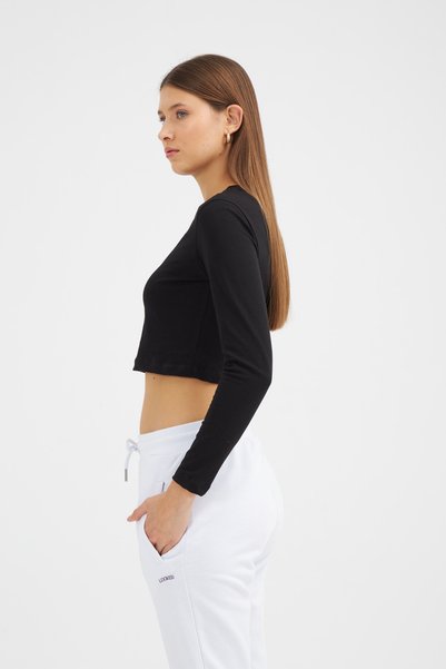 Looker Club Kadın Crop Uzun Kol Slim Fit T-Shirt 2024547