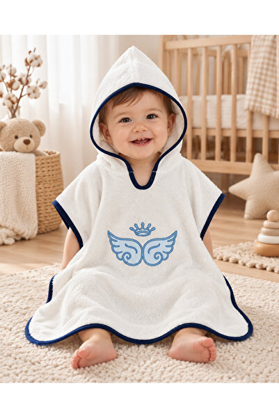Tomuycuk Embroidered Baby Girl / Boy Bath Towel Pareo 100% Cotton Poncho with...