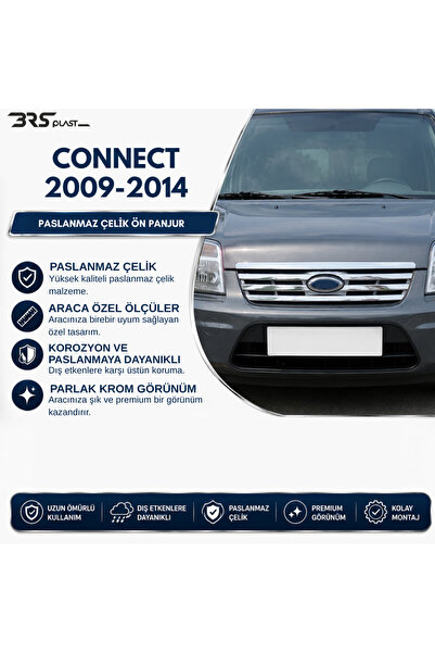 BRSPLAST Ford Connect Uyumlu 2009-2014 Krom Ön Panjur Paslanmaz Çelik