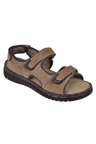 Forelli Hakiki Deri Comfort Cırtlı Kadın Sandalet ARYA FOR-38506 KUM NUBUK