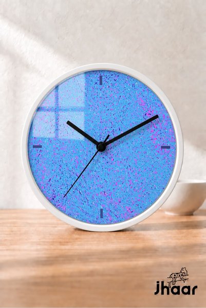 JHAAR Blue Purple Textured Abstract Modern Wall Clock - Medium Size 30 cm - W...