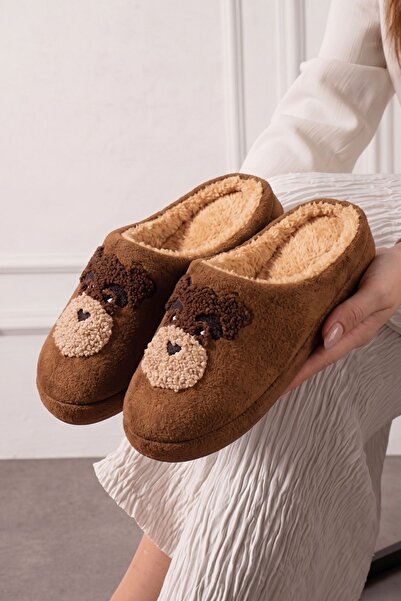FUGA MODA Howy Taba Dog Figured Plush House Slippers Soft Inside Winter Indoo...