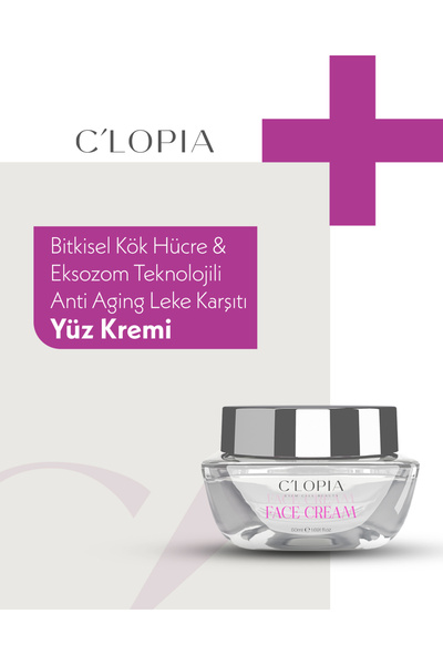 C'LOPIA BEAUTY Leke ve Yaşlanma Karşıtı Bitkisel Kök Hücre Yüz Kremi, Hyaluro...