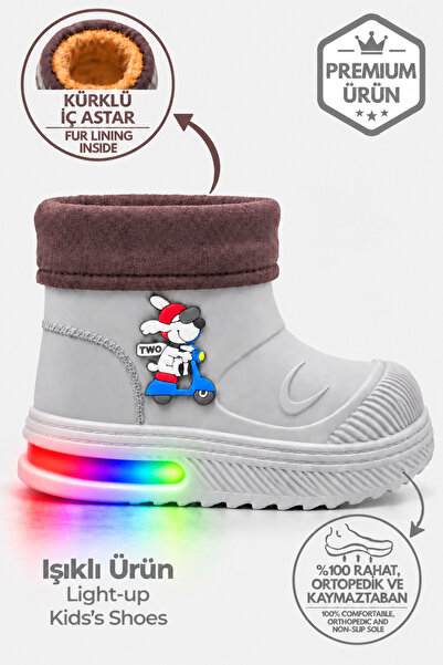 Ayakkabı Consept Children's Winter Boots, Furry Inside, Warm Lining, Thick, W...