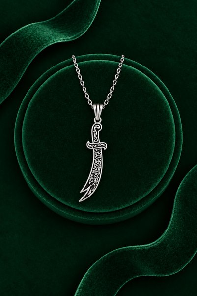 Silvari Silver Zülfikar Hz.Ali Kılıcı Tasarım 925 Ayar Gümüş Kolye